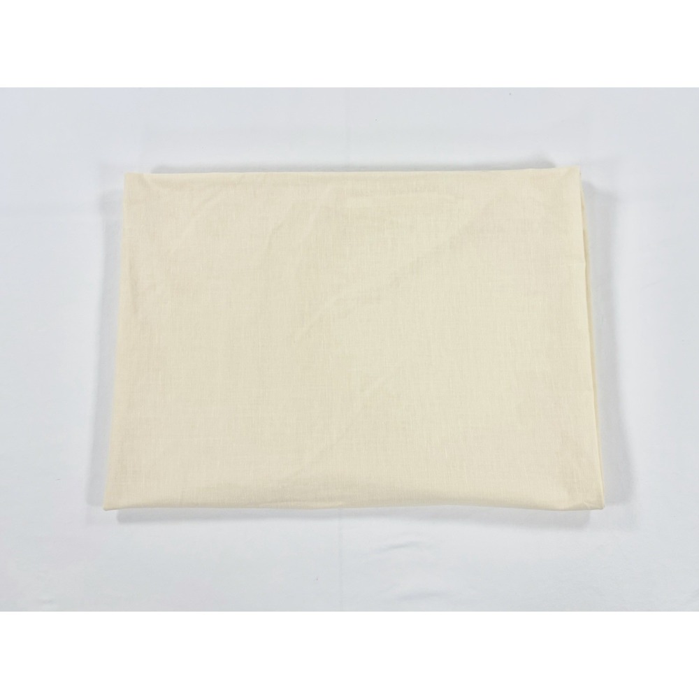 Vintage Textured Linen Tablecloth 82" x 58" Rectangular Off White Cream